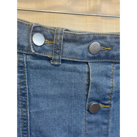 Women's 1XL button down stretchy jean pencil skirt - Picture 4 of 10